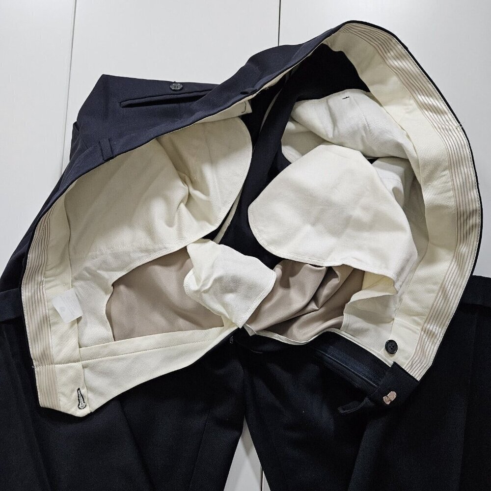 Ballin Pants Mens 40 (42) x 31 Black Zip Fly Wool Pockets Classic Trousers VTG - Picture 13 of 16
